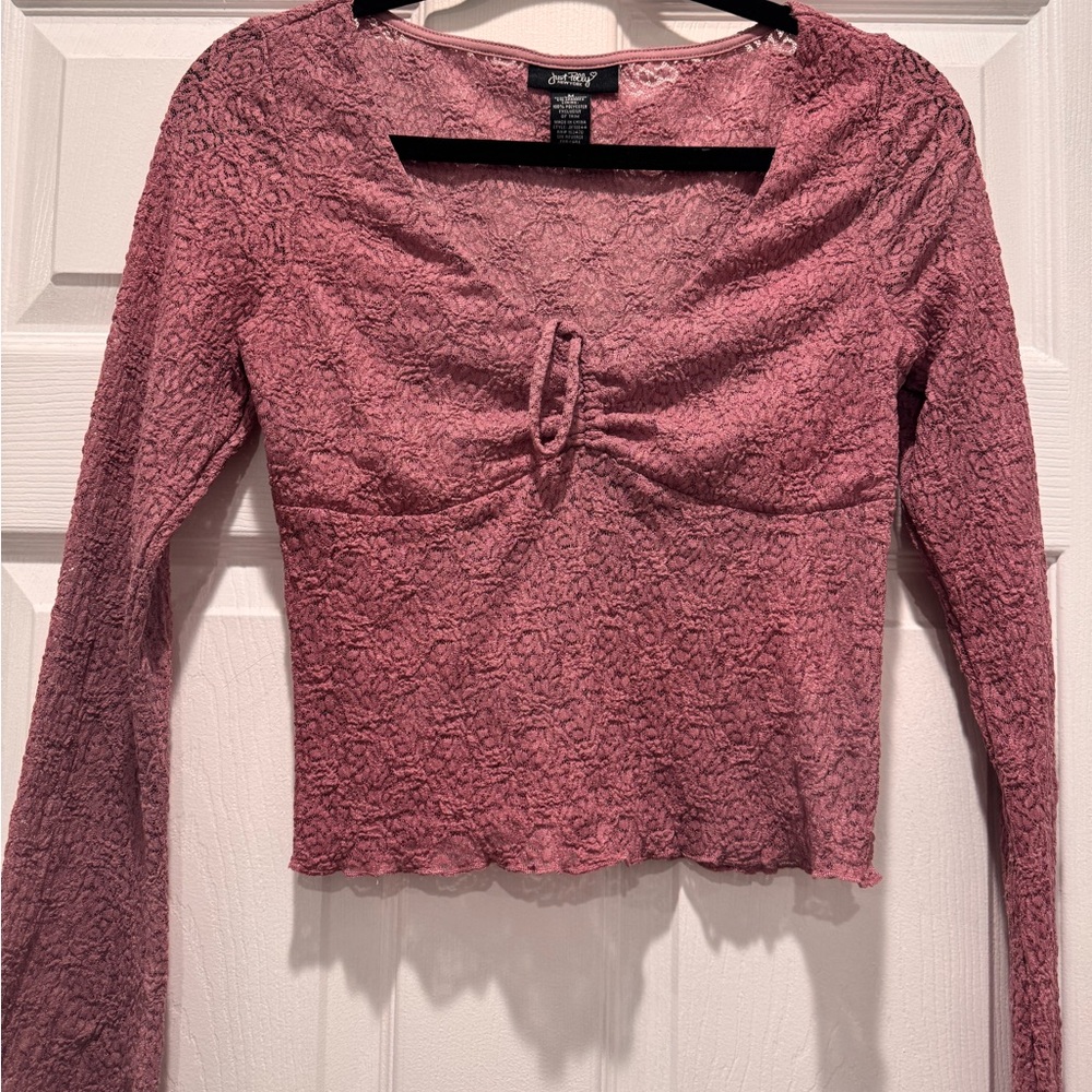 JustPolly Pink Lace Sweetheart Women’s Long Sleeve